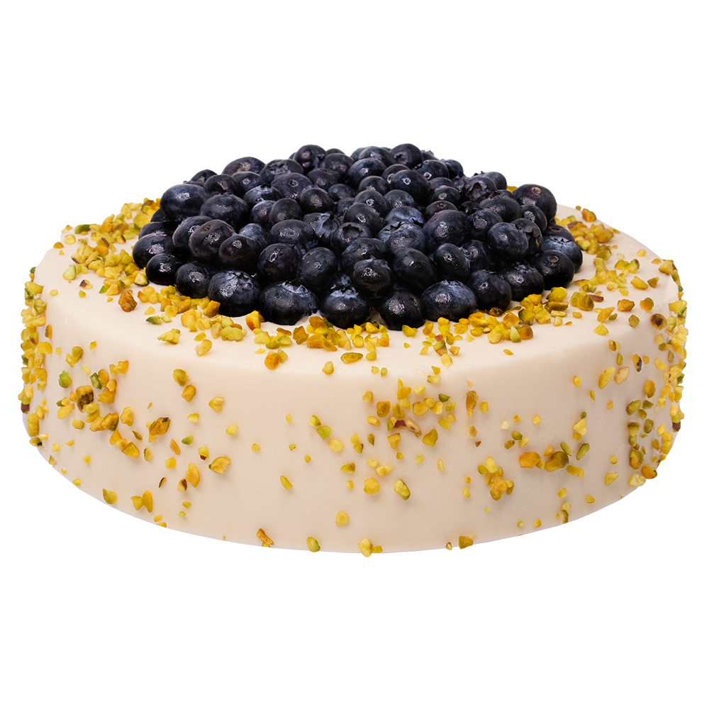 Cheesecake de blueberry con pistache